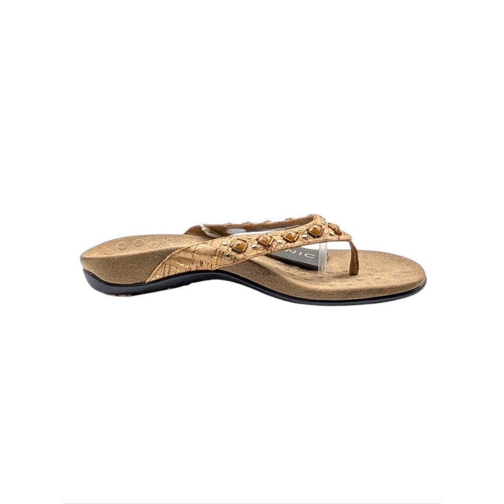 Vionic Rest Floriana 340 Bronze Embelished Stone Cork Orthotic Thongs NWT S4203 - Picture 7 of 12